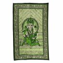 Tagesdecke - Wandtuch - Ganesha - grün - 135x210cm