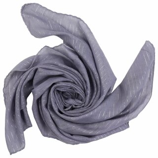 Baumwolltuch - grau - hellgrau Lurex silber - quadratisches Tuch