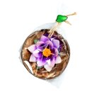 Scented candle in a coconut shell - Lotus - purple