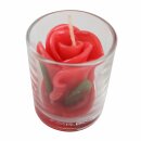 Kerze - Valentinstag - Rose im Glas - Zylinder