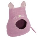 Cat bed - puppy beds - cat igloo - cat cave - Sleepy Cat - pink