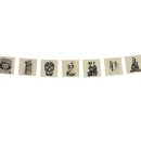Prayer Flag - Dia de Muertos - Dance of the Dead - natural-black - approx. 11 x 11 cm