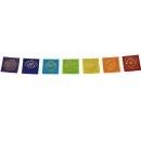 Gebetsfahne - Flagge - Sieben Chakras - bunt - Chakrafarben - ca. 10,5 x 10,5 cm