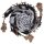 Kufiya Desert premium - black-white - fringes and bobbles colorful - Shemagh - Arafat scarf