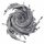 Baumwolltuch fein & dicht gewebt - Grey Spiral - mit Fransen - quadratisches Tuch