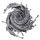 Cotton scarf fine & tightly woven - Grey Spiral - with fringes - squared kerchief