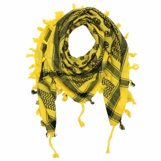Kufiya - Skulls small yellow - black - Shemagh - Arafat scarf