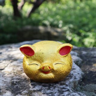 Spardose - Glücksschwein klein - gold - Schwein
