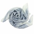 Cotton Scarf - Indian pattern 1 - white - squared kerchief
