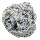 Cotton scarf - Indian pattern 1 - white Lurex gold - squared kerchief