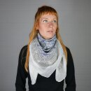 Cotton Scarf - Indian pattern 1 - white Lurex gold - squared kerchief