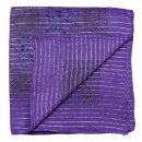 Cotton scarf - Indian pattern 1 - purple Lurex silver - squared kerchief