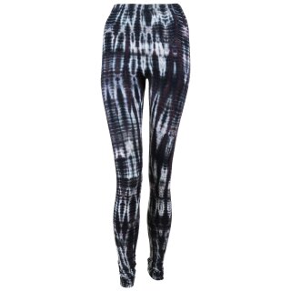 Leggings - Batik - Bamboo - schwarz - weiß
