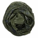 Baumwolltuch - Indisches Muster 1 - olivgrün Lurex silber - quadratisches Tuch