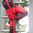 Leggings - Batik - Birch - schwarz - rot-kirschrot