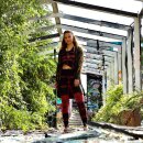 Leggings - Batik - Birch - schwarz - rot-burgund