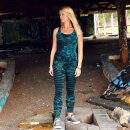 Leggings - Batik - Sun - schwarz - grün-blau