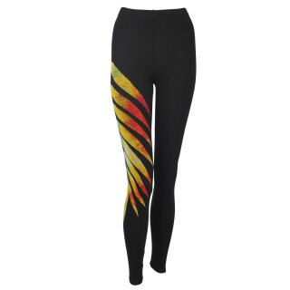 Leggings - Batik - Leaf - schwarz - bunt