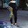 Leggings - Batik - Leaf - schwarz - bunt