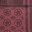 Kufiya - Pentagram red-bordeaux - black - Shemagh - Arafat scarf