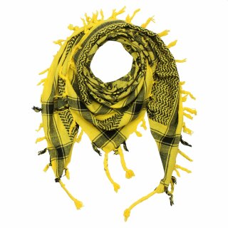 Kufiya - Skulls chequered yellow - black - Shemagh - Arafat scarf