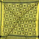 Kufiya - Skulls chequered yellow - black - Shemagh - Arafat scarf