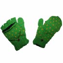 Halbfinger Handschuhe und Fäustlinge mit Muster - grün-gelb