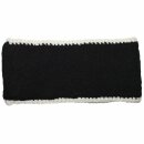 Woolen headband - black-white striped - hand knitted