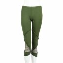 Leggings - 3/4 capri with lace - green-olive - one size -...