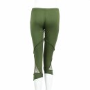 Leggings - 3/4 capri with lace - green-olive - one size - jersey