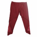 Leggings - 3/4 Capri with lace - red-bordeaux - one size...