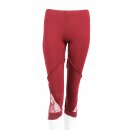Leggings - 3/4 Capri with lace - red-bordeaux - one size...