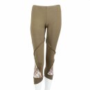 Leggings - 3/4 Capri with lace - brown-light brown - one...