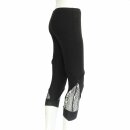 Leggings - 3/4 Capri with lace - black - one size - jersey