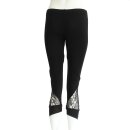 Leggings - 3/4 Capri mit Spitze - schwarz - one size - Jersey