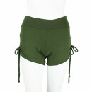Shorts mit Raffung - Hotpants - Pantys - grün-oliv -...