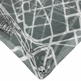 Baumwolltuch - Kieztuch Friedrichshain schwarz - weiß - grau - quadratisches Tuch