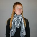 Cotton scarf - Berlin Friedrichshain black - white - grey - squared kerchief