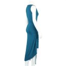 Kleid mit Raffung - petrol - Wasserfallkragen - Sommerkleid - Jersey