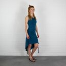 Kleid mit Raffung - petrol - Wasserfallkragen - Sommerkleid - Jersey