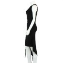 Kleid mit Raffung - schwarz - Wasserfallkragen - Sommerkleid - Jersey