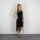 Kleid mit Raffung - schwarz - Wasserfallkragen - Sommerkleid - Jersey