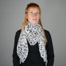 Cotton scarf - Berlin icons white - black - squared kerchief
