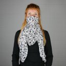 Cotton scarf - Berlin icons white - black - squared kerchief