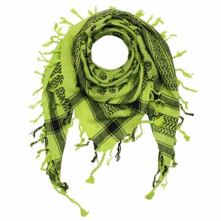 Kufiya - Skulls small green-bright green - black - Shemagh - Arafat scarf