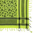 Kufiya - Skulls small green-bright green - black - Shemagh - Arafat scarf