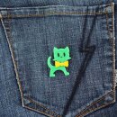 Pin - Cat - green-yellow