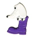 Pin - Dog in shoe - purple - Badge