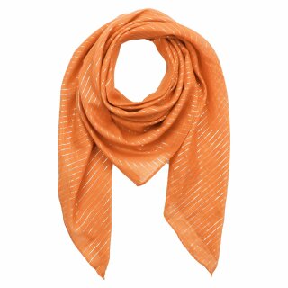Cotton scarf - orange Lurex silver - squared kerchief