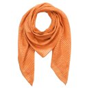 Cotton Scarf - orange Lurex silver - squared kerchief